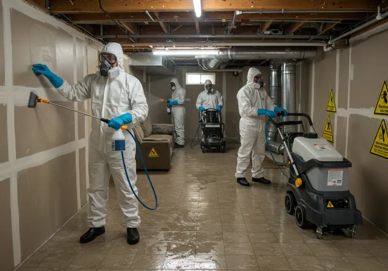 Basement Moisture Removal and Structural Drying process in Lake View, AL